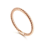 14K Rose Gold Twisted Rope Stackable Ring - LR51173K4JJJ-Gabriel & Co.-Renee Taylor Gallery