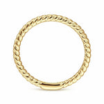 14K Yellow Gold Twisted Rope Stackable Ring - LR51173Y4JJJ-Gabriel & Co.-Renee Taylor Gallery