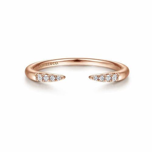 14K Rose Gold Open Diamond Tipped Stackable Ring - LR51177K45JJ-Gabriel & Co.-Renee Taylor Gallery