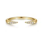 14K Yellow Gold Open Diamond Tipped Stackable Ring - LR51177Y45JJ-Gabriel & Co.-Renee Taylor Gallery