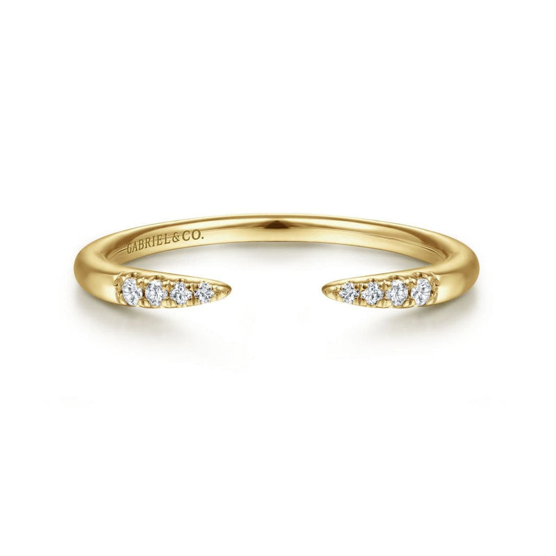14K Yellow Gold Open Diamond Tipped Stackable Ring - LR51177Y45JJ-Gabriel & Co.-Renee Taylor Gallery