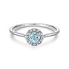 14K White Gold Aquamarine Diamond Halo Promise Ring - LR51264W45AQ-Gabriel & Co.-Renee Taylor Gallery