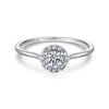 14K White Gold Diamond Halo Promise Ring - LR51264W45JJ-Gabriel & Co.-Renee Taylor Gallery