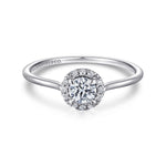 14K White Gold Diamond Halo Promise Ring - LR51264W45JJ-Gabriel & Co.-Renee Taylor Gallery