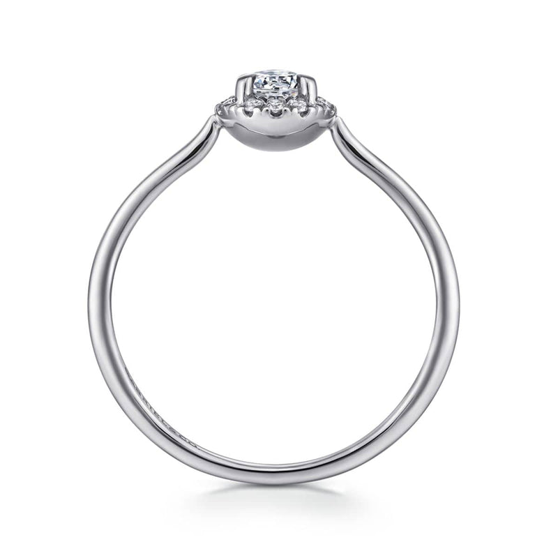 14K White Gold Diamond Halo Promise Ring - LR51264W45JJ-Gabriel & Co.-Renee Taylor Gallery