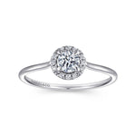 14K White Gold Diamond Halo Promise Ring - LR51264W45JJ-Gabriel & Co.-Renee Taylor Gallery