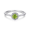 14K White Gold Peridot and Diamond Halo Promise Ring - LR51264W45PE-Gabriel & Co.-Renee Taylor Gallery