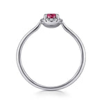 14K White Gold Ruby and Diamond Halo Promise Ring - LR51264W45RA-Gabriel & Co.-Renee Taylor Gallery