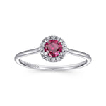 14K White Gold Ruby and Diamond Halo Promise Ring - LR51264W45RA-Gabriel & Co.-Renee Taylor Gallery