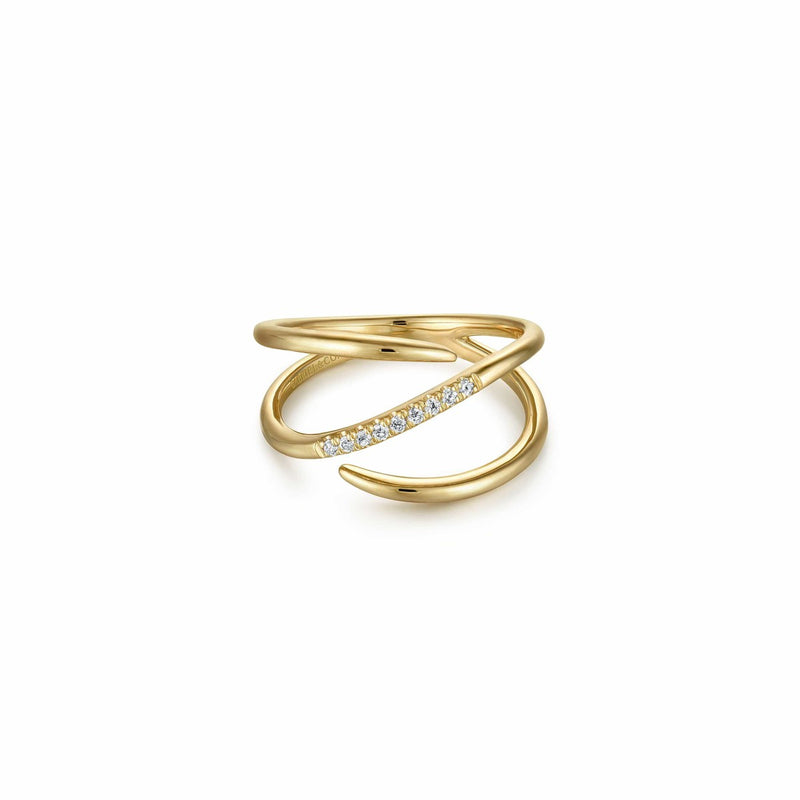14K Yellow Gold Split Shank Pavé Diamond Wrap Ring - LR51267Y45JJ-Gabriel & Co.-Renee Taylor Gallery