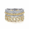 14K White & Yellow Gold Wide Band Layered Diamond Ring - LR51517M45JJ-Gabriel & Co.-Renee Taylor Gallery