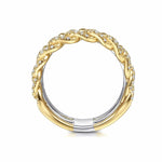 14K White & Yellow Gold Wide Band Layered Diamond Ring - LR51517M45JJ-Gabriel & Co.-Renee Taylor Gallery