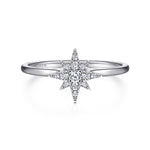 14K White Gold Diamond Starburst Ring - LR51609W45JJ-Gabriel & Co.-Renee Taylor Gallery