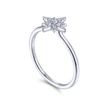 14K White Gold Diamond Starburst Ring - LR51609W45JJ-Gabriel & Co.-Renee Taylor Gallery