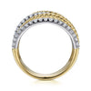 14K White & Yellow Gold Twisted Rope and Diamond Multi Row Ring - LR51623M45JJ-Gabriel & Co.-Renee Taylor Gallery