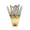 14K White & Yellow Gold Twisted Rope and Diamond Multi Row Ring - LR51623M45JJ-Gabriel & Co.-Renee Taylor Gallery