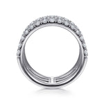 14K White Gold Four Row Diamond Ring - LR51647W45JJ-Gabriel & Co.-Renee Taylor Gallery