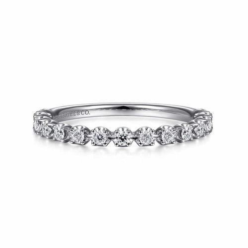 14K White Gold Single Prong Diamond Band - LR51698W45JJ-Gabriel & Co.-Renee Taylor Gallery