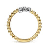 14K White & Yellow Gold Bujukan Ball and Diamond Open Bypass Ring - LR51745M45JJ-Gabriel & Co.-Renee Taylor Gallery