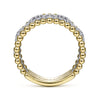 14K White & Yellow Gold Pavé Diamond Link and Bujukan Ring - LR51783M45JJ-Gabriel & Co.-Renee Taylor Gallery