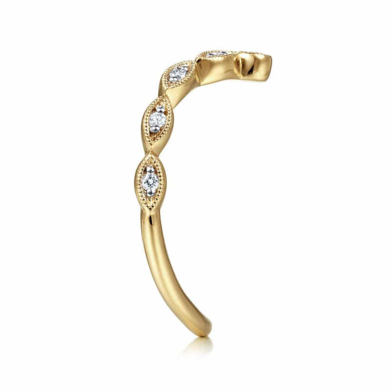 14K Yellow Gold Chevron Diamond Ring - LR51842Y45JJ-Gabriel & Co.-Renee Taylor Gallery