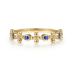 14K Yellow Gold Sapphire and Bujukan Station Ring - LR51918Y4JSA-Gabriel & Co.-Renee Taylor Gallery