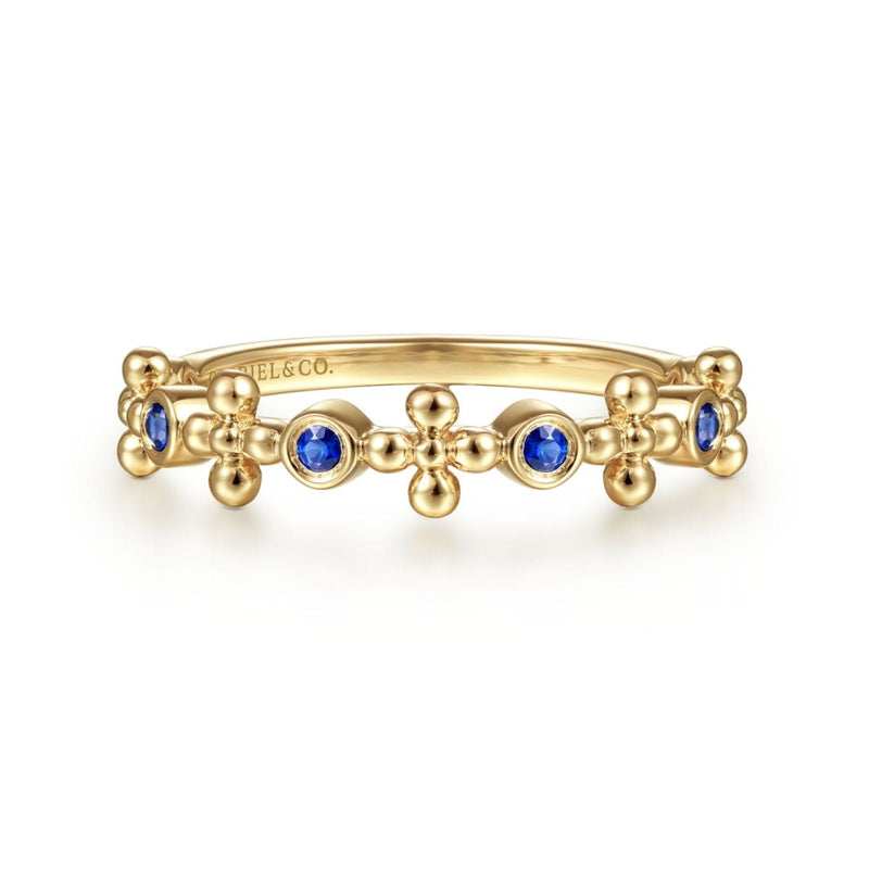 14K Yellow Gold Sapphire and Bujukan Station Ring - LR51918Y4JSA-Gabriel & Co.-Renee Taylor Gallery