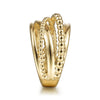 14K Yellow Gold Wide Bujukan Criss Cross Ring - LR51968Y4JJJ-Gabriel & Co.-Renee Taylor Gallery