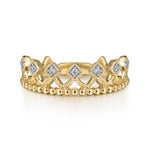 14K Yellow Gold Diamond Crown Ring - LR52156Y45JJ-Gabriel & Co.-Renee Taylor Gallery
