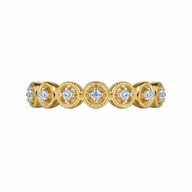 14K Yellow Gold Floating Diamond Station Ring - LR52170Y45JJ-Gabriel & Co.-Renee Taylor Gallery