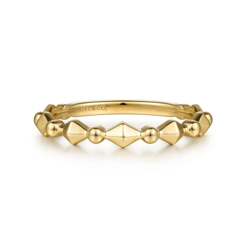 14K Yellow Gold Geometric Station Ring - LR52171Y4JJJ-Gabriel & Co.-Renee Taylor Gallery