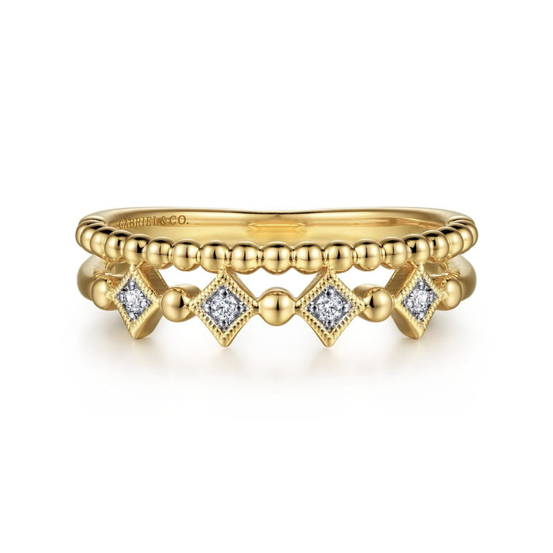 14K Yellow Gold Bujukan Stackable Diamond Ring - LR52233Y45JJ-Gabriel & Co.-Renee Taylor Gallery
