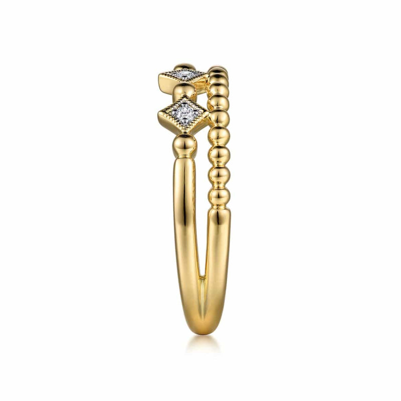 14K Yellow Gold Bujukan Stackable Diamond Ring - LR52233Y45JJ-Gabriel & Co.-Renee Taylor Gallery
