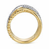 14K Yellow Gold Wide Bujukan Criss Cross Diamond Ring - LR52345Y45JJ-Gabriel & Co.-Renee Taylor Gallery