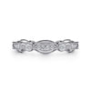 14K White Gold Scalloped Stackable Diamond Ring - LR6319W45JJ-Gabriel & Co.-Renee Taylor Gallery