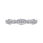 14K White Gold Scalloped Stackable Diamond Ring - LR6319W45JJ-Gabriel & Co.-Renee Taylor Gallery