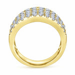 14K Yellow Gold Wide Band Pavé Diamond Ring - LR6365Y44JJ-Gabriel & Co.-Renee Taylor Gallery