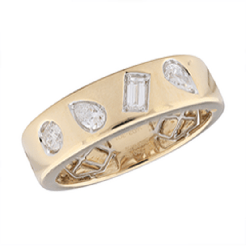 14K Yellow Gold & Platinum Mixed-Cut Diamond Band - LSX1403-301-Heera Moti-Renee Taylor Gallery