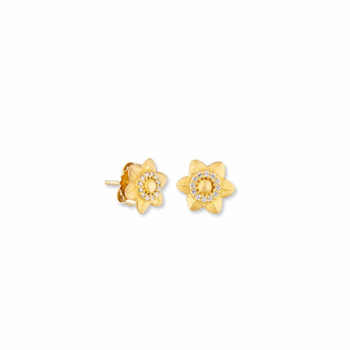 Lotus 22K Studs with Diamond by Lika Behar