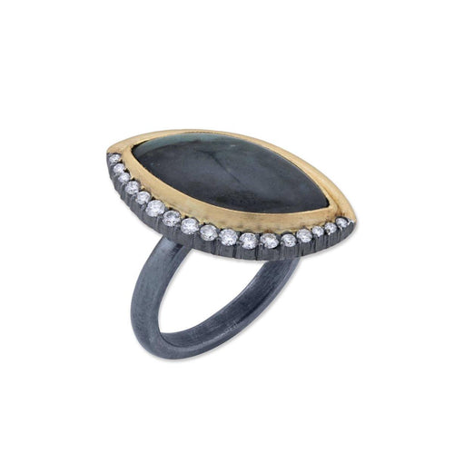 Luna Ring with Labradorite & Diamond by Lika Behar