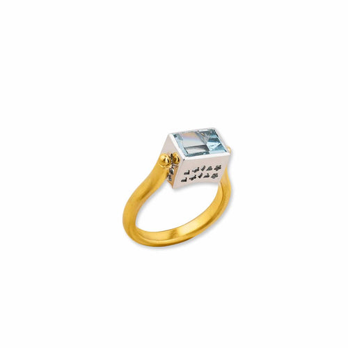 Love Ring with Aquamarine by Lika Behar