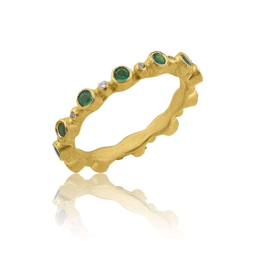 Love Band with Emerald & Diamond by Lika Behar