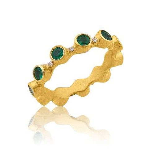 Love Band with Emerald & Diamond by Lika Behar
