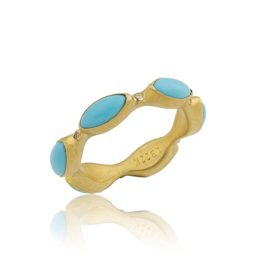 Love Band with Turquoise Sleeping Beauty & Diamond by Lika Behar