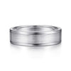 14K White Gold 6mm - Men's Wedding Band in Satin Finish - MBM0132-60W4JJJ-Gabriel & Co.-Renee Taylor Gallery