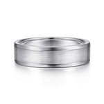 14K White Gold 6mm - Men's Wedding Band in Satin Finish - MBM0132-60W4JJJ-Gabriel & Co.-Renee Taylor Gallery