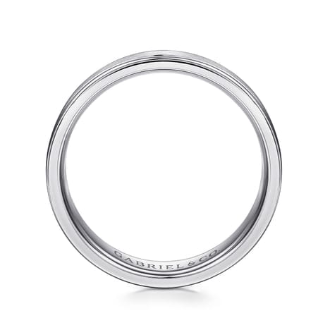 14K White Gold 6mm - Men's Wedding Band in Satin Finish - MBM0132-60W4JJJ-Gabriel & Co.-Renee Taylor Gallery