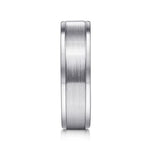 14K White Gold 6mm - Men's Wedding Band in Satin Finish - MBM0132-60W4JJJ-Gabriel & Co.-Renee Taylor Gallery