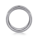 14K White Gold 8mm - Carved Men's Wedding Band in Satin Finish - MBH0193-80W4JJJ-Gabriel & Co.-Renee Taylor Gallery