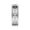14K White Gold 8mm - Carved Men's Wedding Band in Satin Finish - MBH0193-80W4JJJ-Gabriel & Co.-Renee Taylor Gallery